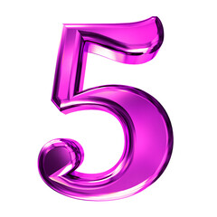 Purple symbol with bevel. number 5