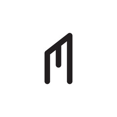 Letter M logo design timeless emblem brand identity logotype abstract minimalist monogram typography vector logo