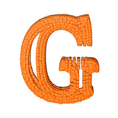 Symbol made of redheaded cubes. letter g