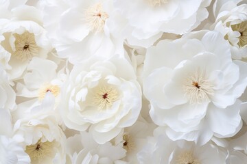 Background of white peony flowers