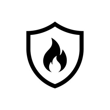 Shield with fire icon