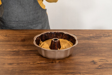 Baking Gingerbread Bundt Cake with Caramel Frosting Ingredients