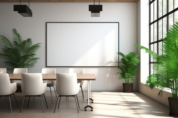 Interior of modern office or classroom with Flipchart