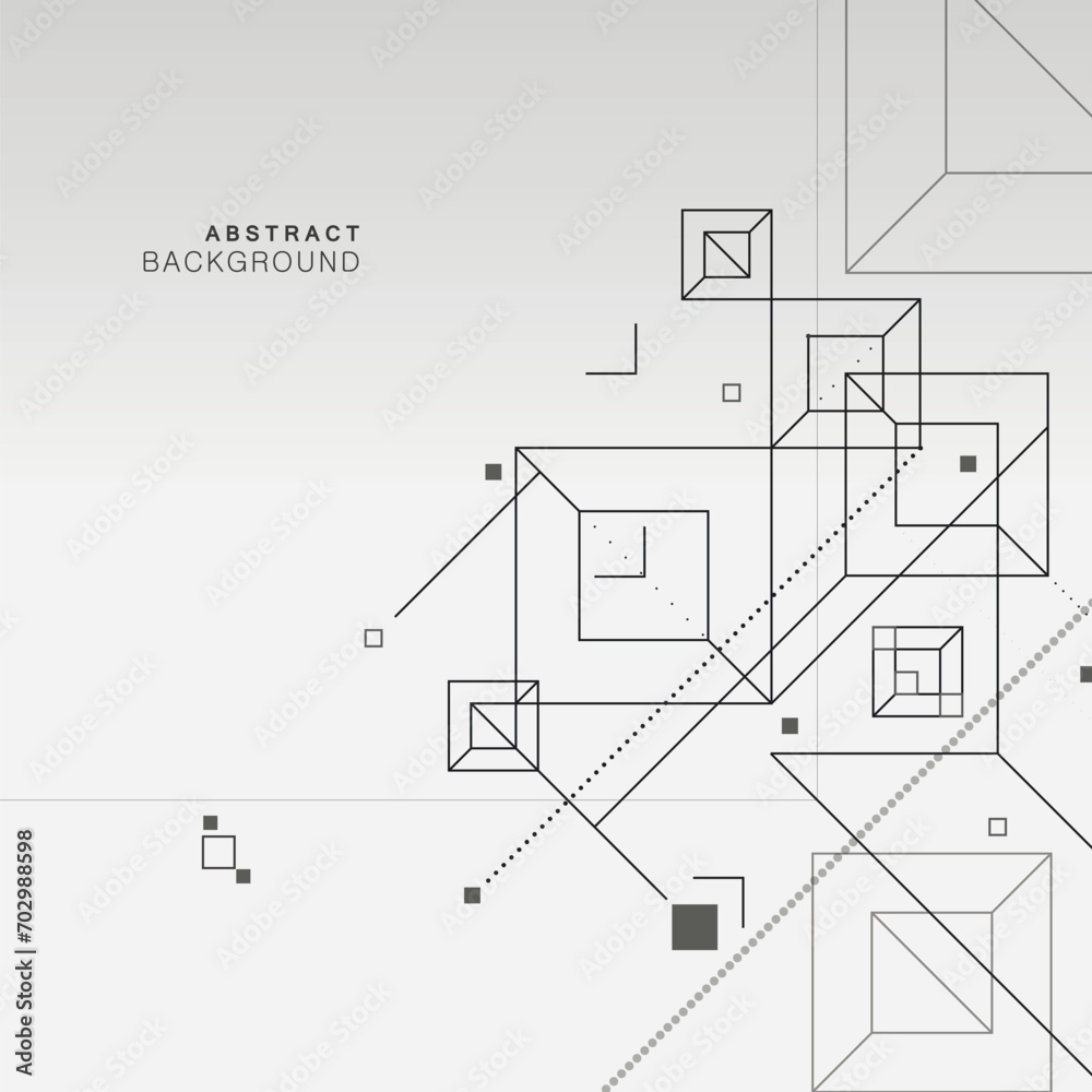 Aufkleber Vector background with geometric elements. Connect simple design with abstract technology. Lines and dots and square and triangle