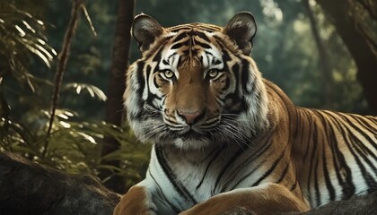 Fierce Tiger Close-up Portrait