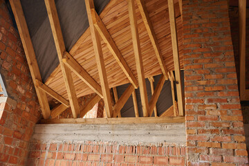 Attic of private residential house under construction
