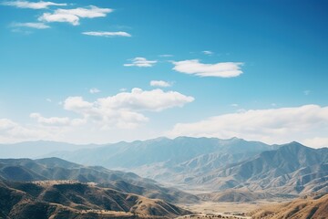 Mountain range with nature and sky with clouds