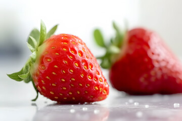 Sweet strawberry on white background. Neural network AI generated art