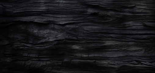 Texture of burnt ebony, background with charred wood, texture of burnt bark - obrazy, fototapety, plakaty