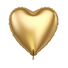 gold heart helium balloon. Birthday balloon flying for party and celebrations. Isolated on white background. Generative AI