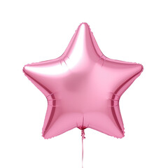 pink star helium balloon. Birthday balloon flying for party and celebrations. Isolated on white background. Generative AI