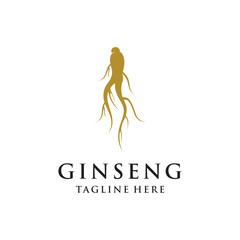 Vector ginseng logo herbal plant vector natural herbal medicine ginseng herbal drink icon