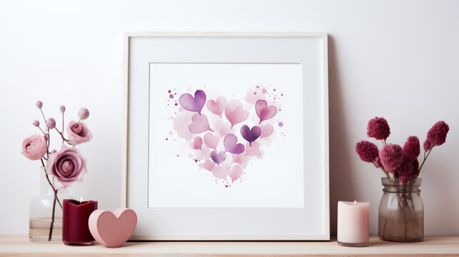 a heart shaped painting with lots of hearts