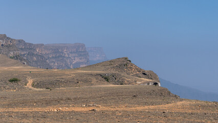 view of Jabal Samhan with majestic mountain in dhofar region.