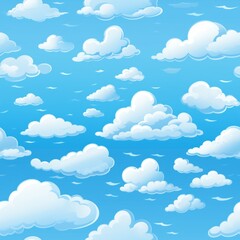 Seamless blue sky textures pattern with clouds   abstract background design for web and print