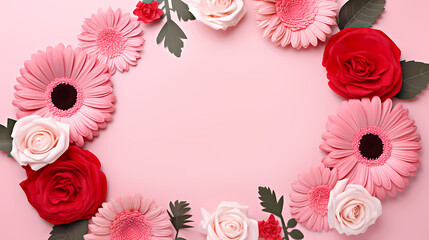 Floral frame with decorative flowers, decorative flower background pattern, floral border background