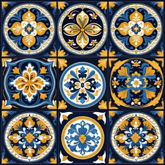 Mediterranean blue tile patterns, Portuguese tile patterns, ceramic tile pattern for kitchen, bathroom, 