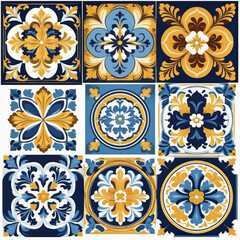 Mediterranean blue tile patterns, Portuguese tile patterns, ceramic tile pattern for kitchen, bathroom, 