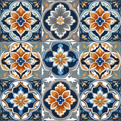 Mediterranean blue tile patterns, Portuguese tile patterns, ceramic tile pattern for kitchen, bathroom, 