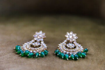 Indian bride's wedding jewelry close up