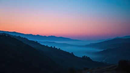 Fototapeta premium A stunning view of the sunrise at blue hour, with a serene atmosphere and the beauty of the sky painted in shades of blue and purple