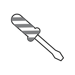 screwdriver tool icon over white background, Household appliance icons in line style. Suitable for design to introduce carpentry. Coloring educational media with a tool theme