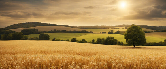 Praying christian and cross and thanksgiving and thanksgiving barley and barley field background concept 