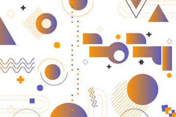 Obraz premium Abstract geometric 2024 new year in retro style. happy new year greeting card cover for 2024 calligraphy typography with colorful shapes. isometric vector illustration