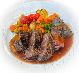 traditional Icelandic dinner; horse meat and potatoes 