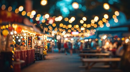Generative AI, Food truck street festival, blurred lights background, atmospheric bokeh, muted colors	
 - obrazy, fototapety, plakaty