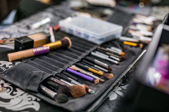Make up artist's set of tools 