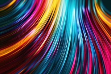 Abstract backdrop with a sleek metallic finish, fabric texture with glossy colored waves, and a vibrant spectrum of bright colors giving off rainbow vibes