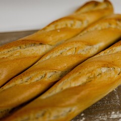 Barras de pan baguette 