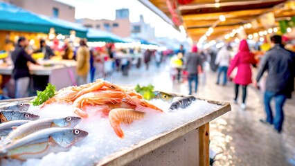 Fischstand auf einem Markt 