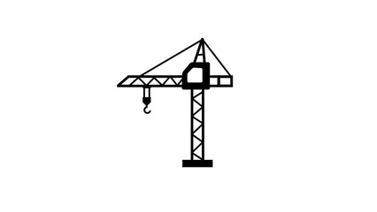 Tower crane icon. Building crane icon, construction working crane icon.