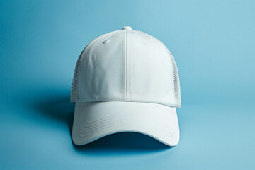 Hat baseball cap on blue background cutout