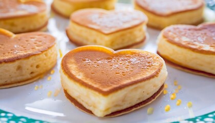 Obraz na płótnie Canvas Heart-Shaped Pancakes