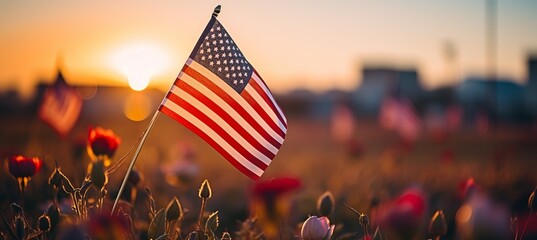 Honoring the courageous heroes of the usa on memorial day with gratitude and patriotism - obrazy, fototapety, plakaty