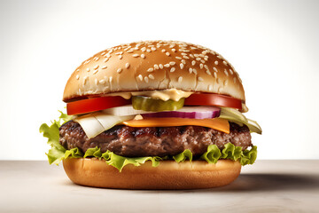 hamburger isolated on a white background