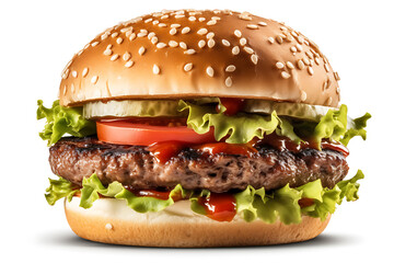 hamburger isolated on a white background