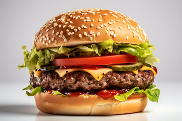 hamburger isolated on a white background