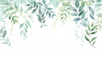 Floral frame with watercolor flowers, decorative flower background pattern, watercolor floral border background