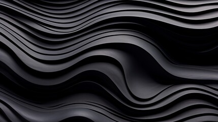 Abstract black wavy background texture pattern with elegant curves and intricate design