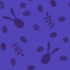 Easter eggs seamless rabbit ears pattern for wrapping paper and fabrics and linens and kitchen textiles