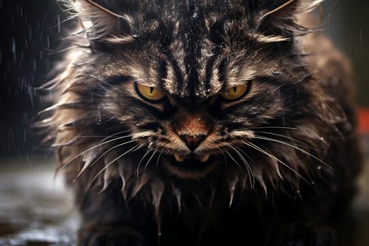 vexed Cat; mad kitten face photography