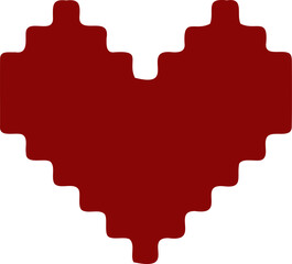 Fototapeta na wymiar Heart silhouette pixel style vector illustration. Pixel heart Love symbol hand drawing stylized design element
