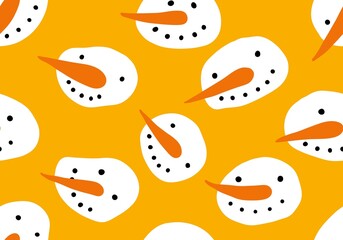 Christmas cartoon ice seamless snowman pattern for wrapping paper and fabrics and linens and kids accessories