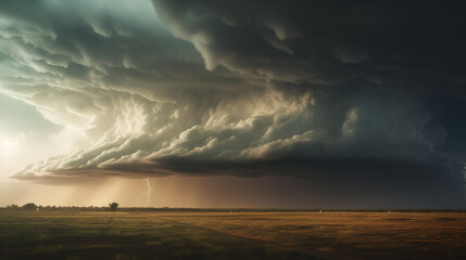 A storm bellows in the distance.