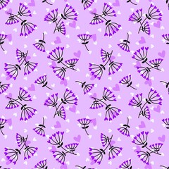 Fototapeta premium Valentines hearts seamless flower pattern for wrapping paper and fabrics and linens and kids clothes print