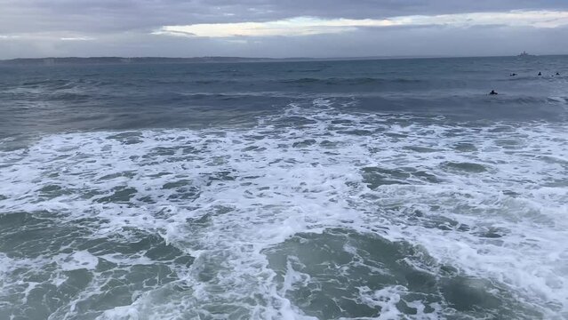 Waves in the ocean, panoramic view